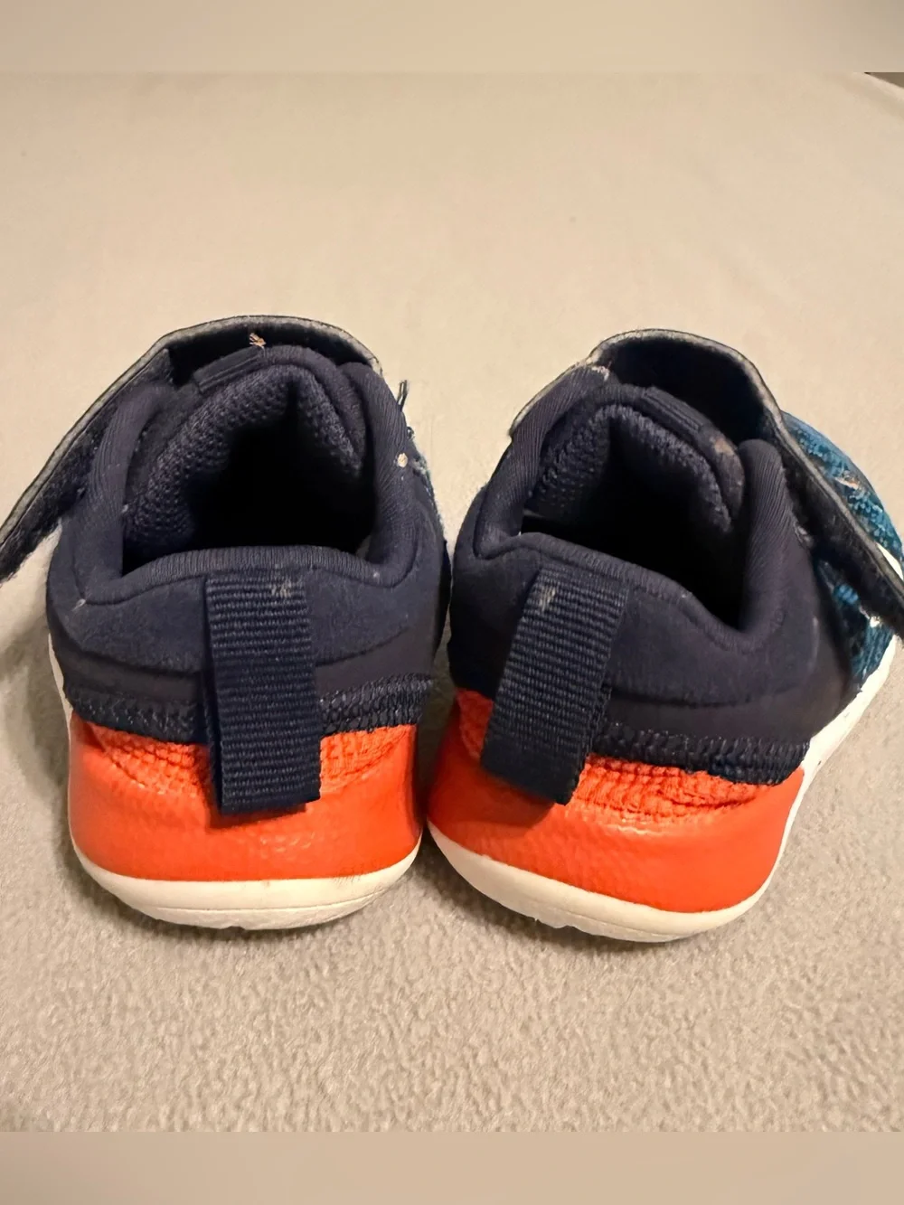 Baby Nike Tennis Shoes Toddler Boy or Girl Size 5 - Blue & Orange Strap On